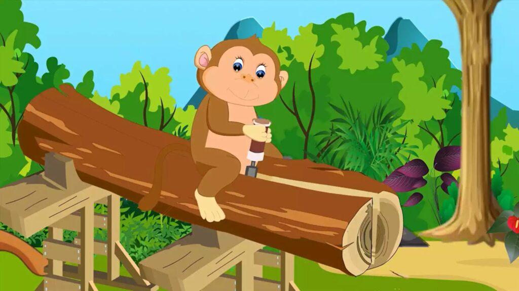 naughty-monkey-and-the-carpenter-short-moral-story