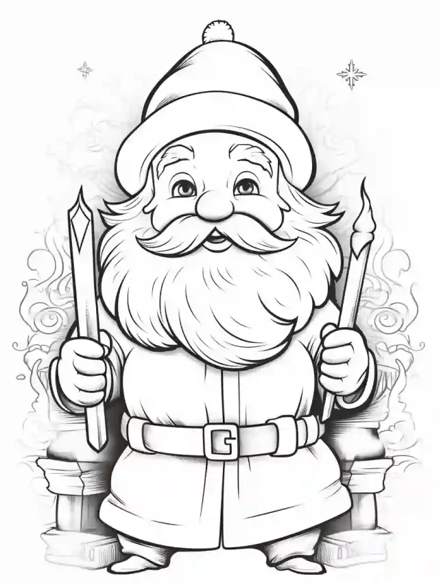 Santa Claus Coloring Pages for Kids & Adults