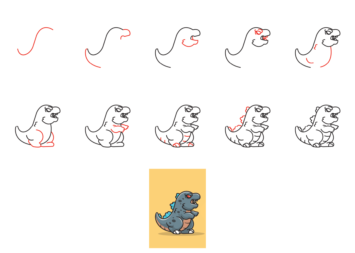 How-To-Draw-Godzilla