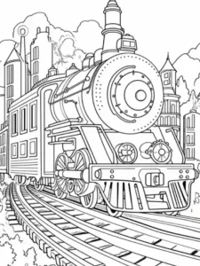 train-coloring-page