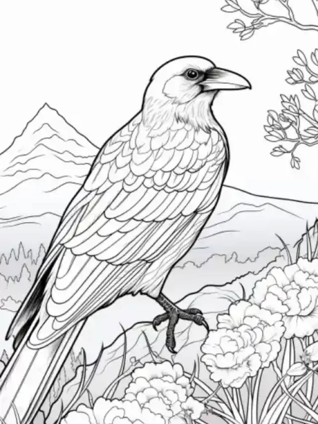 Crow Coloring Pages for Kids and Adults – Free Download
